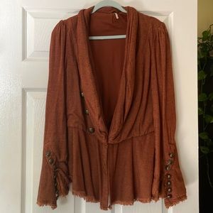 Free People Belled-Lace Cuff Jacket